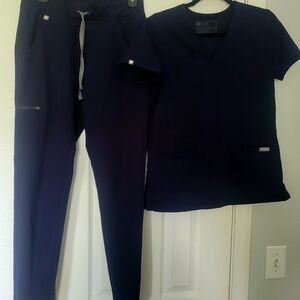 Figs Blue Track Pants Joggers